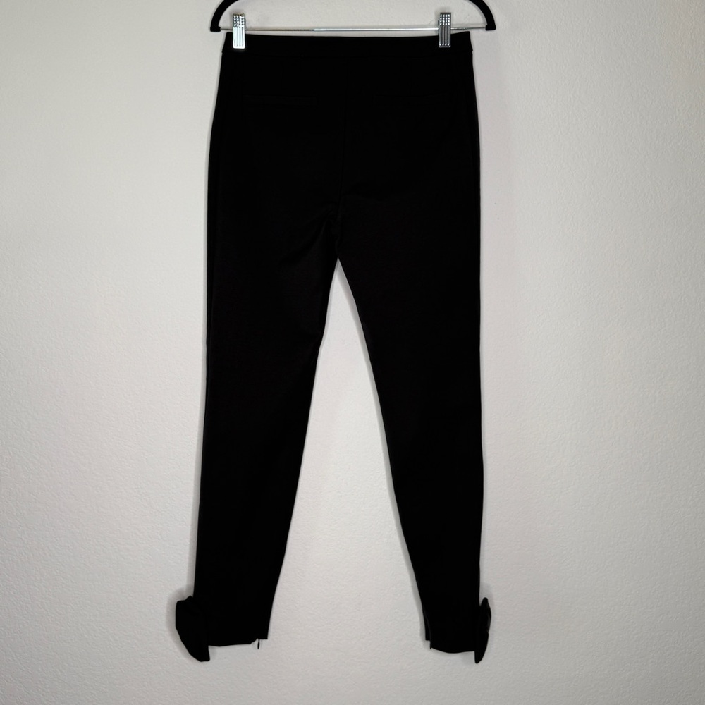 Ted Baker London Bow Ankle Pants Black High Rise Acetate Cotton Blend Size 4 - Picture 4 of 9